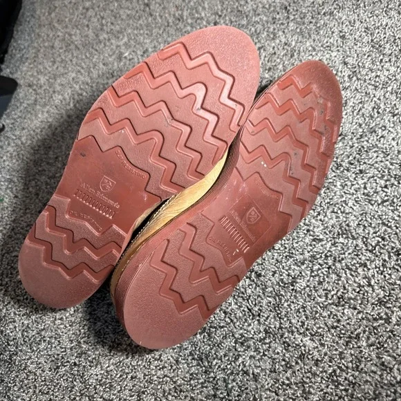 Allen Edmonds Shoes Mens 9.5 D Tan Leather Shannon Drive Brogue Long Wingtip - Picture 8 of 8